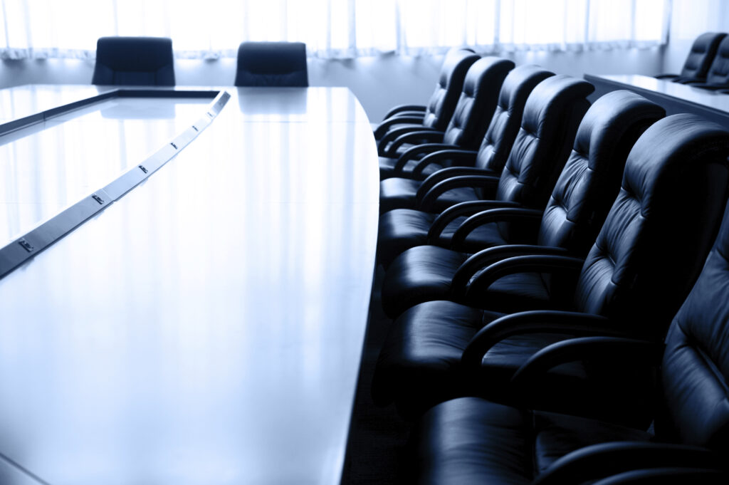 Conference table and chairs in meeting room